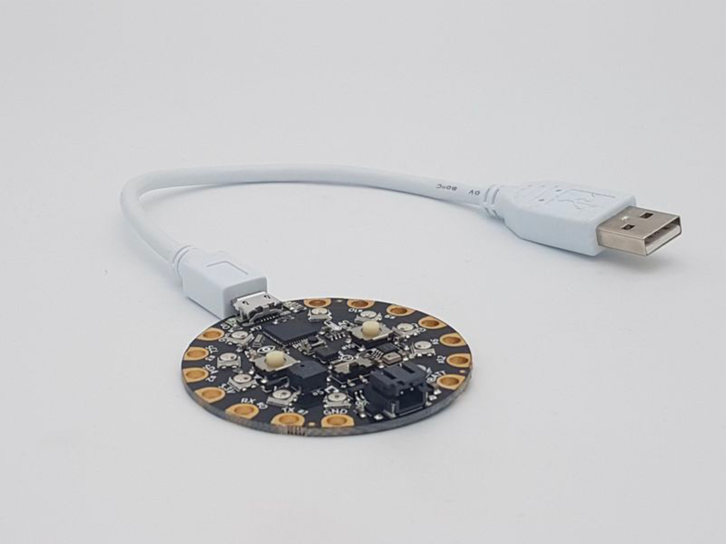 A PCB board for 3E Embroidered Piano - a fun and interactive smart textiles demonstrator; incl. USB Cable