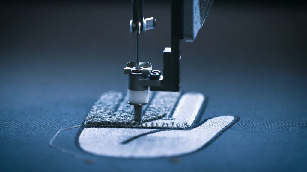 Textile electrode production via moss-embroidery with ZSK K head