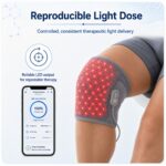 Reproducible light dose: embroidered LED knee wrap with companion app tracking controlled therapeutic light delivery